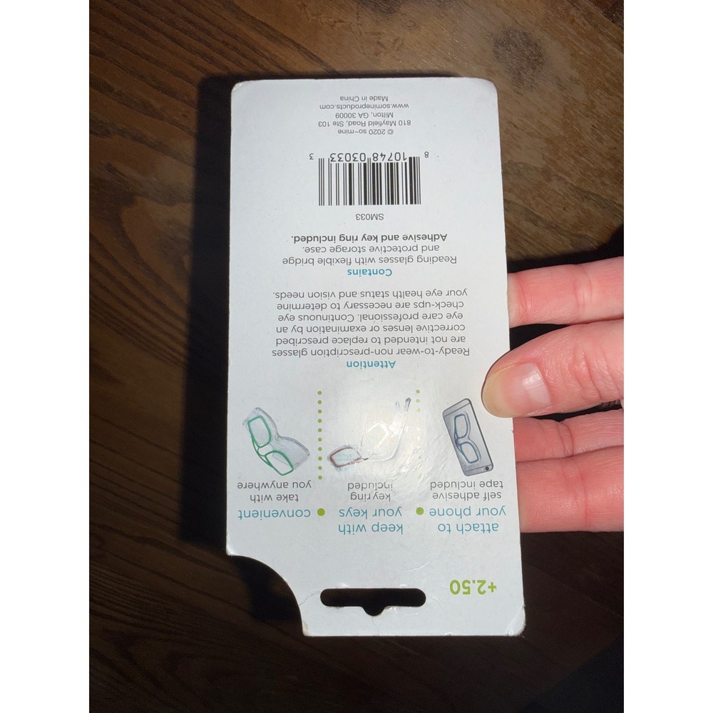So-mine Glasses on the Go Mobile Reading Glasses +2.50 Strength Gray SM033 NEW - Picture 3 of 4